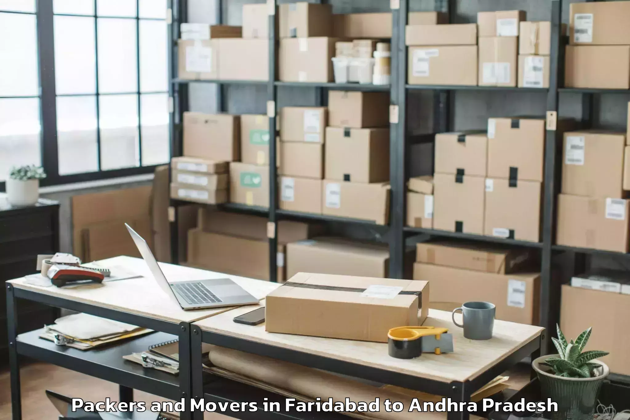 Quality Faridabad to Chejerla Packers And Movers